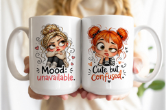 Funny Big-Eyed Girl 15oz Mug Wrap Sublimation Bundle PNG. Product Image 4
