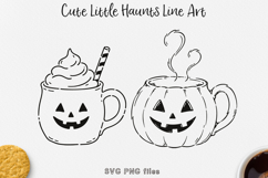 Pumpkin Mug SVG, 2 Jack O Lantern Halloween Cups Product Image 1