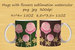 Mugs flowers sublimation watercolor