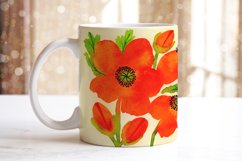 Mugs multicolored poppies sublimation
