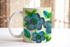 Mugs multicolored poppies sublimation