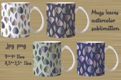 Mugs pattern leaves sublimation