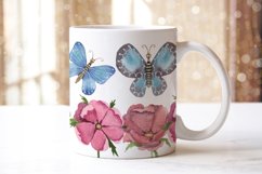 mugs watercolor butterflies flowers sublimation