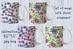 Mugs watercolor floral ornament sublimation