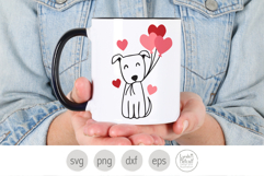 Dog Valentine Svg Cut File, Pit Bull Valentine Png Clip Art Product Image 2