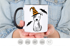 Witch Puppy Svg, Halloween Dog with Bats Clipart Png Product Image 4