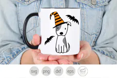 Witch Puppy Svg, Halloween Dog with Bats Clipart Png Product Image 4