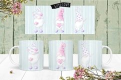 Valentines Gnome Mug Sublimation Mug Wrap Product Image 1