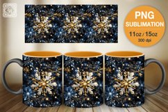 Christmas Snowflakes/ Christmas Vibe mug wrap. 11&amp;15oz Product Image 1