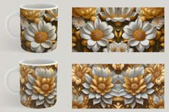 3D Golden Flowers Mug Wrap | Sublimation Coffee Cup Product Image 11
