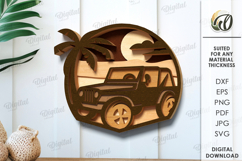 Multi Layered Summer Sign Laser Cut. Summer decor SVG Product Image 1