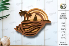 Multi Layered Summer Sign Laser Cut. Summer decor SVG Product Image 1