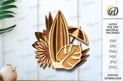 Multi Layered Summer Sign Laser Cut. Summer decor SVG Product Image 1