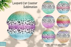 Multicolor glitter leopard car coaster sublimation ideas