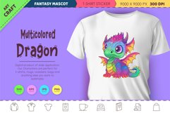 Multicolored dragon. Fantasy clipart. Product Image 1