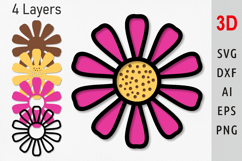 Multilayer aster flower Layered flower 3d svg for papercut Product Image 1