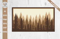 Multilayer Forest SVG Pine Trees SVG Product Image 1