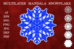 Multilayered Snowflake Mandala SVG, Paper Cut Design Product Image 1