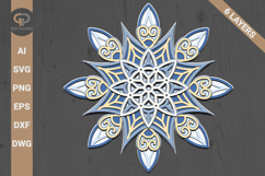 Multilayer Snowflake SVG 3D Ornament SVG Product Image 1