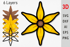 Multilayer Star Lily svg Layered flower svg 3d flower svg Product Image 1