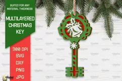 Christmas Key Ornament Laser Cut. Christmas Ornament SVG Product Image 2