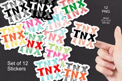 Multiplied Striped TNX Printable Stickers Set of 12 PNG