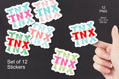 Multiplied Striped TNX Printable Stickers Set of 12 PNG