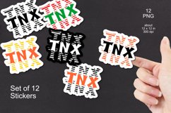 Multiplied Striped TNX Printable Stickers Set of 12 PNG