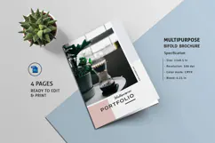 Modern multipurpose bifold brochure template for business, portfolio, agency, corporate, creative, and professional presentations.
