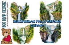 Multnomah Falls Oregon Clipart Product Image 1