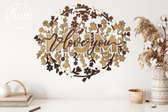 I Love You Mum Floral Wreath - Laser Cut Files Product Image 3