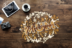 I Love You Mum Floral Wreath - Laser Cut Files Product Image 5