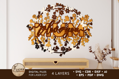 I Love You Mum Floral Wreath - Laser Cut Files Product Image 6