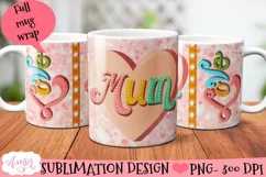 Love Mum mug wrap PNG| Mother's day sublimation graphic Product Image 1