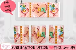 Love Mum mug wrap PNG| Mother's day sublimation graphic Product Image 2