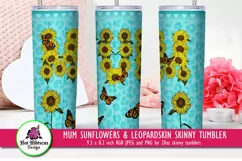 mum sunflowers and leopardskin tumbler sublimation