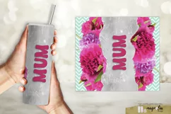 MUM tumbler wrap sublimation design png with red peony Product Image 2