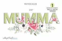 MUMMA PNG Clipar, watercolor MUMMA Flowers sublimation Product Image 1
