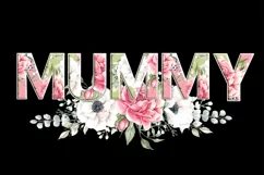 MUMMY PNG Clipar, watercolor MUMMY Flowers sublimation Product Image 2