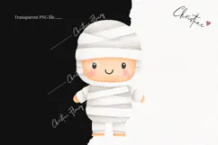 Cute Halloween Mummy Clipart | Halloween PNG Product Image 2
