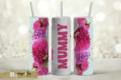 MUMMY tumbler wrap sublimation design png with red peony Product Image 2