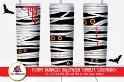 mummy bandages halloween tumbler wrap