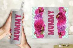 MUMMY tumbler wrap sublimation design png with red peony Product Image 1