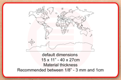 Laser cut World map SVG vector template digital download Product Image 2