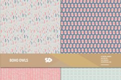 Boho Owls Digital paper Pack. Scrapbooking pages, background Product Image 4