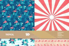 Tropical digital paper pack. Flamingo scrapbooking pages Product Image 3