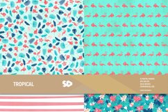 Tropical digital paper pack. Flamingo scrapbooking pages Product Image 4