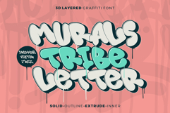 Murals Tribe Letter - 3d Layered Display Font Product Image 1