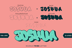 Murals Tribe Letter - 3d Layered Display Font Product Image 9