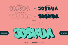Mural Tribbe Letter | 3D Layered Graffiti Webfont for Urban Product Image 9